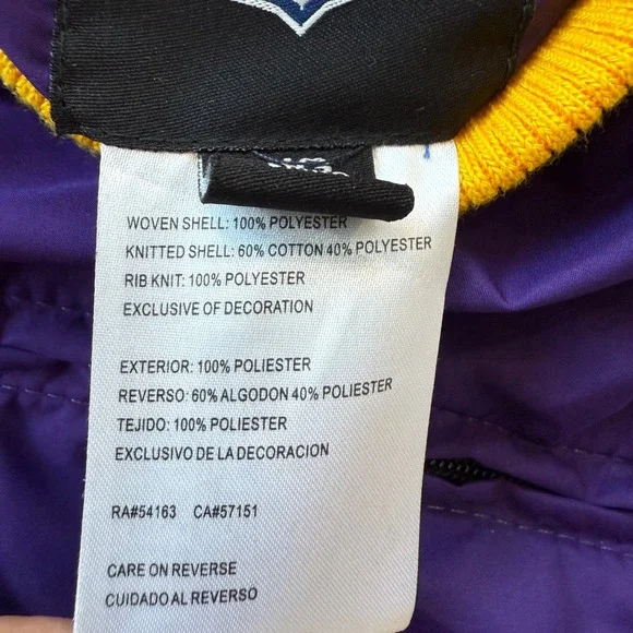 Mens Minnesota Vikings NFL Zip Up Hoodie‎ Jacket Purple Gray XL Reversible